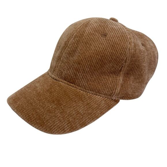 Anthropologie Accessories - Anthropologie Women’s Brown Corduroy Baseball Cap Adjustable Slide Buckle Strap